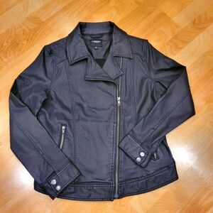 Liverpool Faux Black Leather Moto Jacket